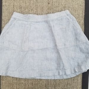 Lou & Grey Blue and whit Linen Mini Skirt